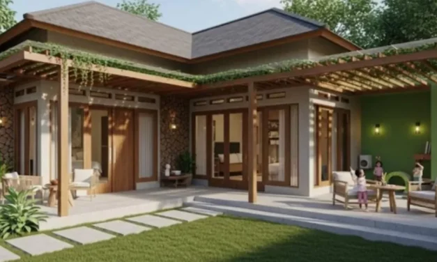Hunian Minimalis Di Desa Dengan Pergola Alami Estetika